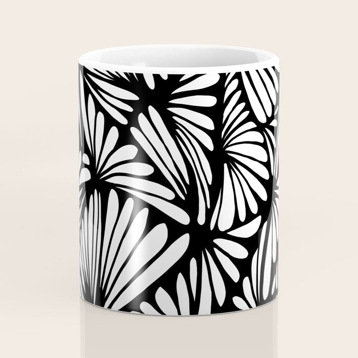 Petals in black and white Coffee Mug Gallery Image 4
