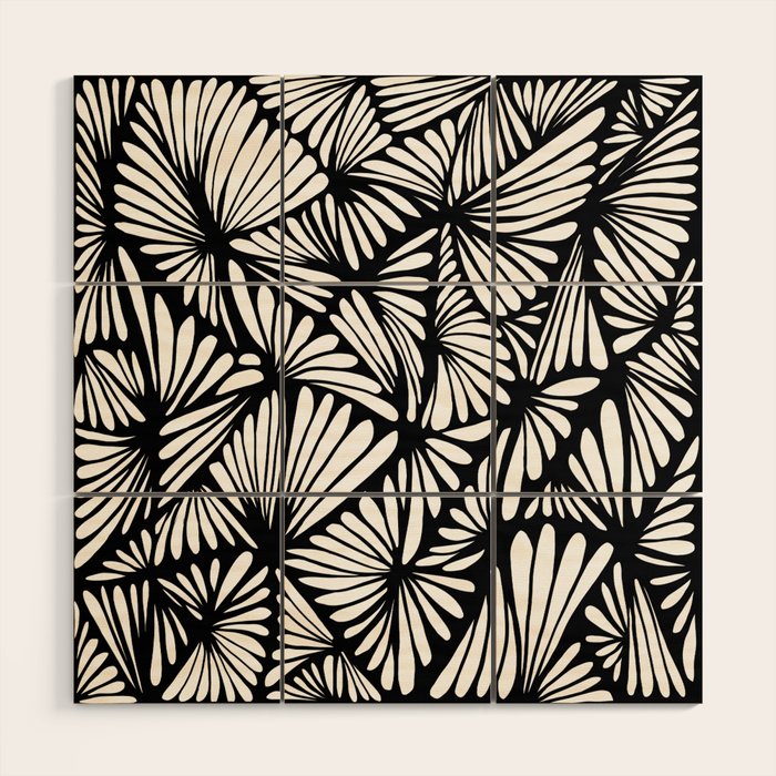 Petals in black and white Wood Wall Art Gallery Image 1