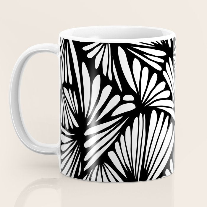 Petals in black and white Coffee Mug Gallery Image 3