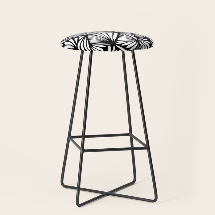 Petals in black and white Stool Gallery Image 1