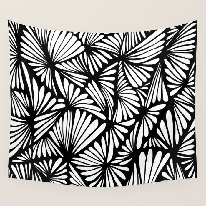 Petals in black and white Wall Tapestry Gallery Image 4