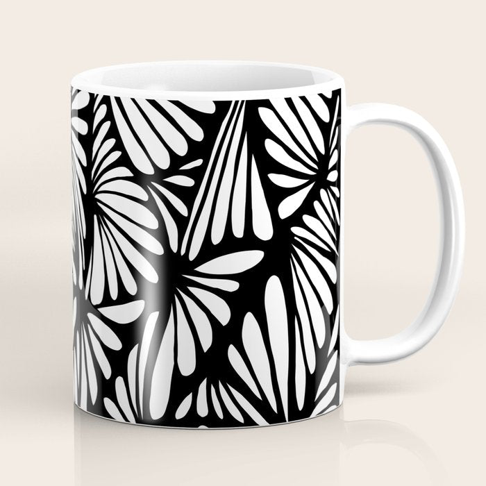 Petals in black and white Coffee Mug Gallery Image 1