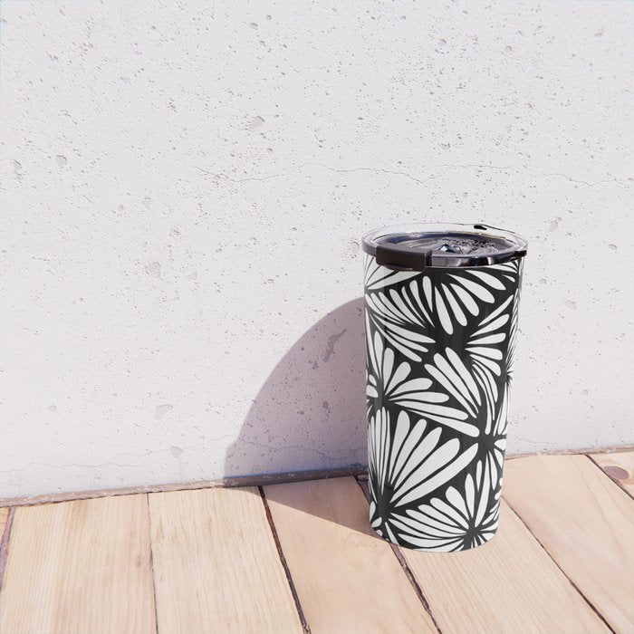 Petals in black and white Travel Mug Gallery Image 4