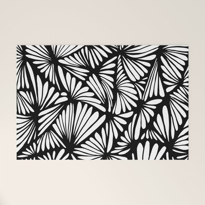 Petals in black and white Welcome Mat Gallery Image 1
