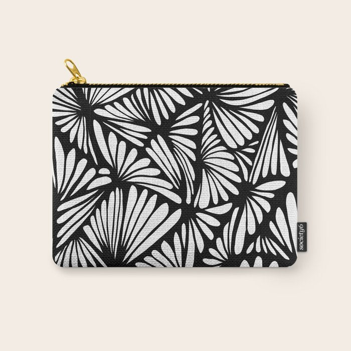Petals in black and white Carry All Pouch Gallery Image 1