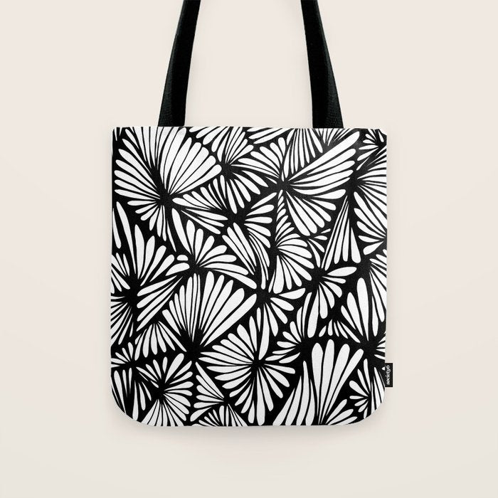 Petals in black and white Tote Bag Gallery Image 1