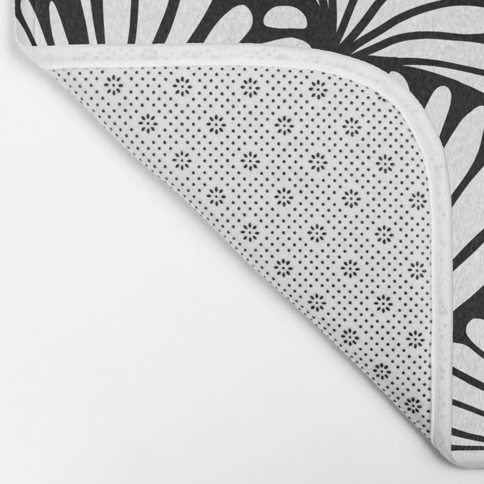 Petals in black and white Bath Mat Gallery Image 2