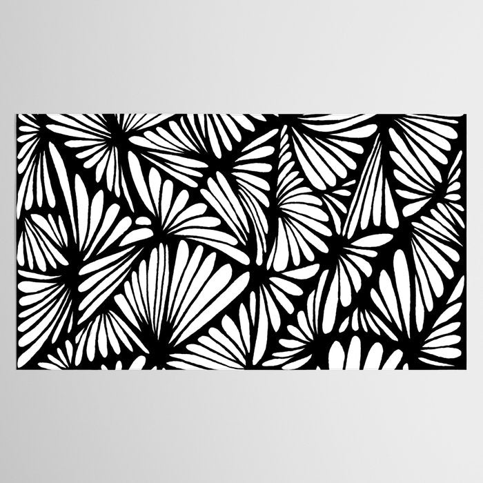 Petals in black and white Tablecloth Gallery Image 2