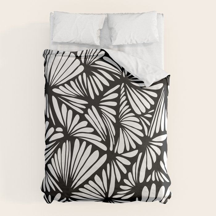 Petals in black and white Duvet Cover Gallery Image 1
