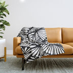 Petals in black and white Throw Blanket Gallery Image 1