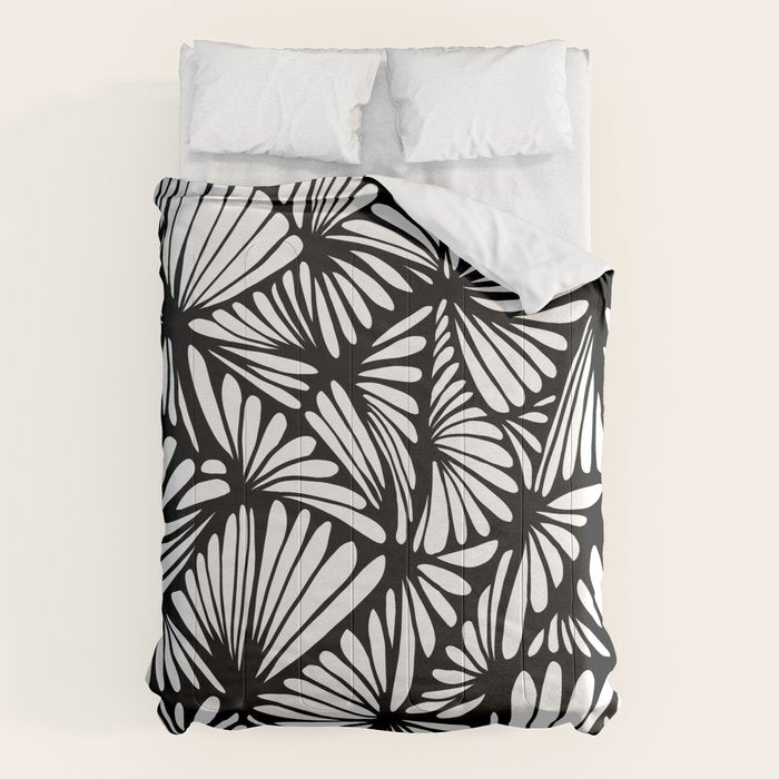 Petals in black and white Comforter Gallery Image 6
