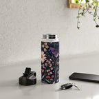 Night Garden Flowers Butterflies Watercolor Water Bottle Gallery Image 4