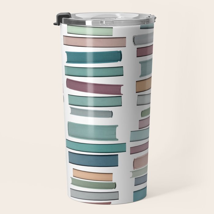 Books Pastel, Living Room Art, Book Worm Travel Mug Gallery Image 3