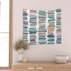 Books Pastel, Living Room Art, Book Worm Wall Tapestry Gallery Image 2