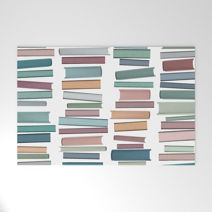 Books Pastel, Living Room Art, Book Worm Welcome Mat Gallery Image 1