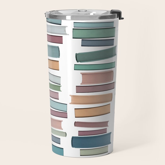 Books Pastel, Living Room Art, Book Worm Travel Mug Gallery Image 2
