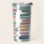 Books Pastel, Living Room Art, Book Worm Travel Mug Gallery Image 2