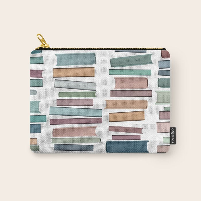 Books Pastel, Living Room Art, Book Worm Carry All Pouch Gallery Image 1