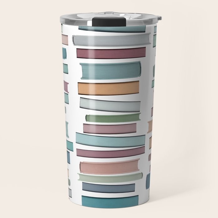 Books Pastel, Living Room Art, Book Worm Travel Mug Gallery Image 1