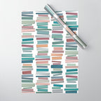 Books Pastel, Living Room Art, Book Worm Wrapping Paper Gallery Image 1