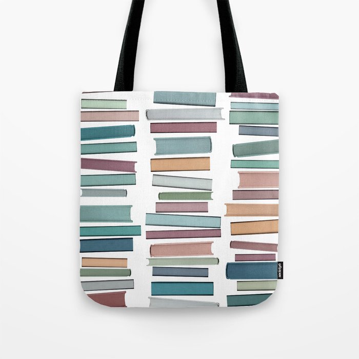 Books Pastel, Living Room Art, Book Worm Tote Bag Gallery Image 1