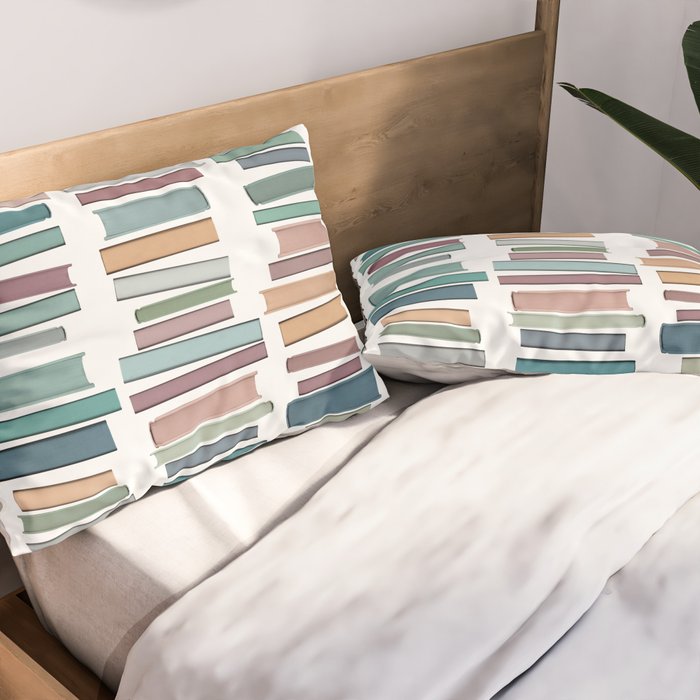 Books Pastel, Living Room Art, Book Worm Pillow Sham Gallery Image 2