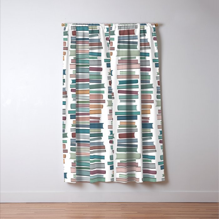 Books Pastel, Living Room Art, Book Worm Window Curtain Gallery Image 3