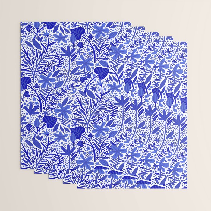 Blue Garden Wrapping Paper Gallery Image 3