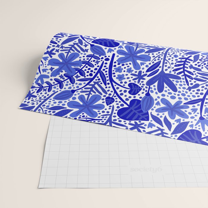 Blue Garden Wrapping Paper Gallery Image 2