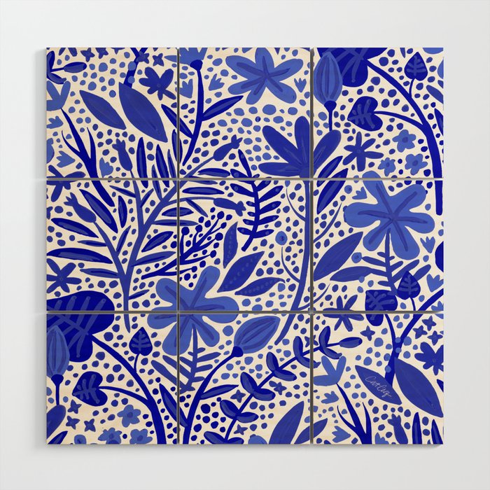Blue Garden Wood Wall Art Gallery Image 1