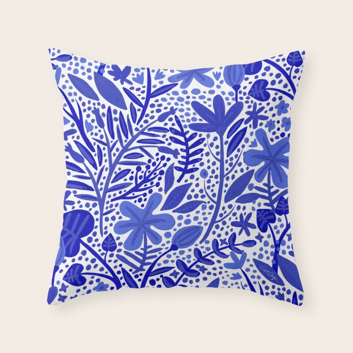 Blue Garden Throw Pillow Gallery Image 6