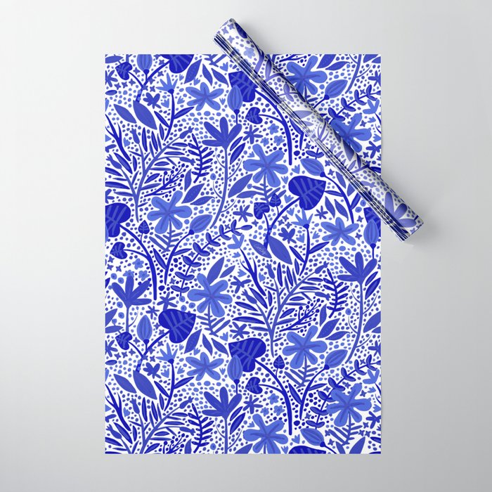Blue Garden Wrapping Paper Gallery Image 1