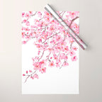 pink cherry blossom watercolor 2020 Wrapping Paper Gallery Image 1