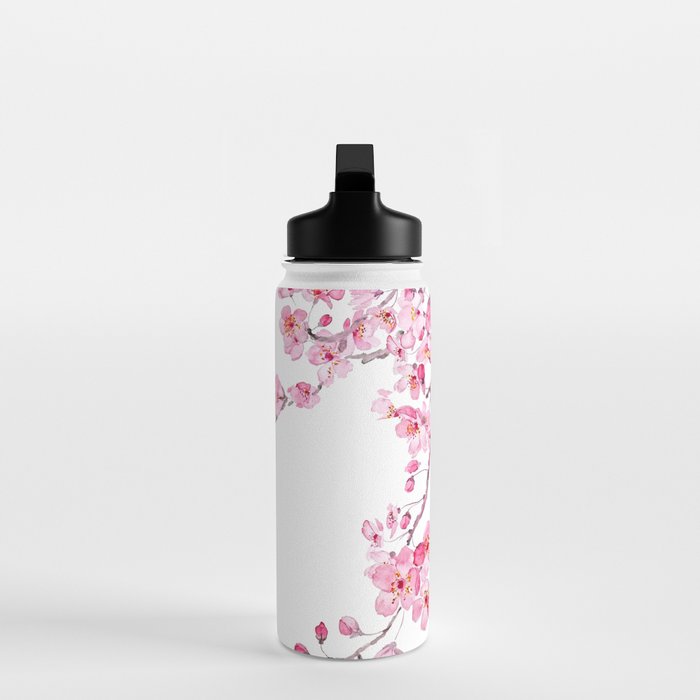 pink cherry blossom watercolor 2020 Water Bottle Gallery Image 3