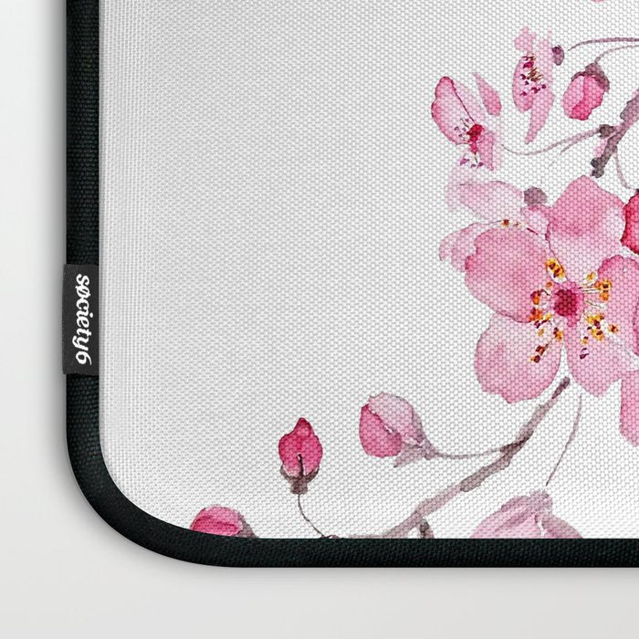 pink cherry blossom watercolor 2020 Laptop Sleeve Gallery Image 3
