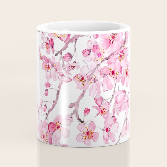 pink cherry blossom watercolor 2020 Coffee Mug Gallery Image 4