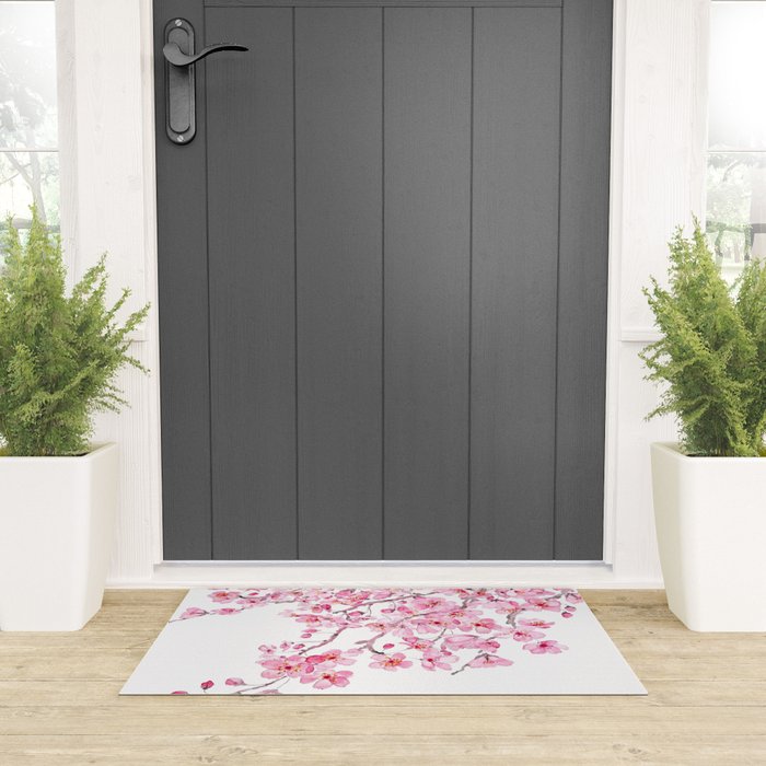 pink cherry blossom watercolor 2020 Welcome Mat Gallery Image 3