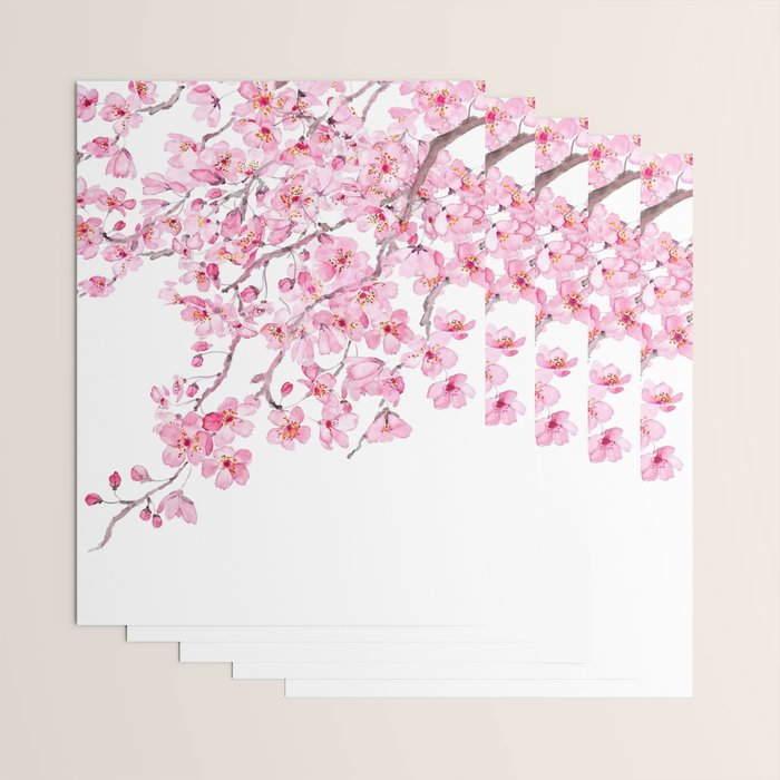 pink cherry blossom watercolor 2020 Wrapping Paper Gallery Image 3