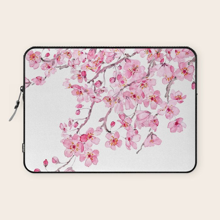 pink cherry blossom watercolor 2020 Laptop Sleeve Gallery Image 1