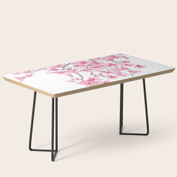 pink cherry blossom watercolor 2020 Coffee Table Gallery Image 1