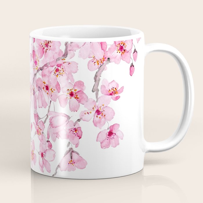 pink cherry blossom watercolor 2020 Coffee Mug Gallery Image 1