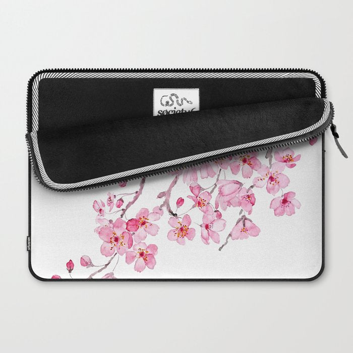 pink cherry blossom watercolor 2020 Laptop Sleeve Gallery Image 2