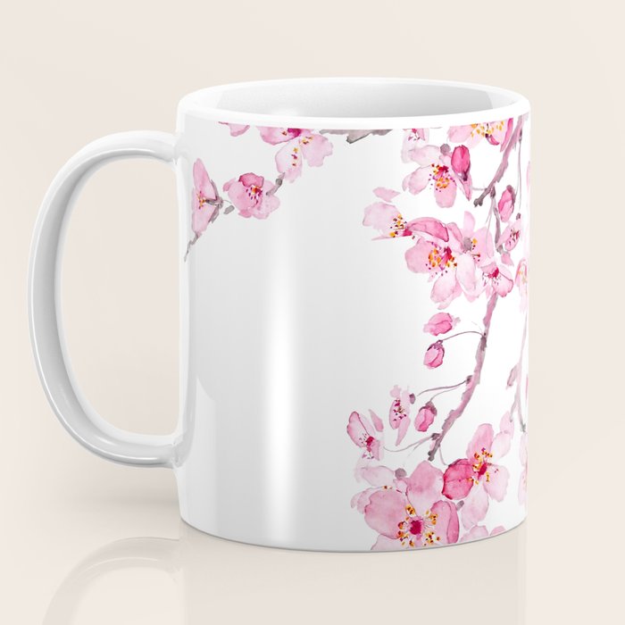 pink cherry blossom watercolor 2020 Coffee Mug Gallery Image 3