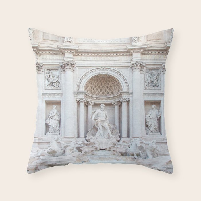 Trevi Fountain - Rome Italy Architecture, Travel Photography Throw Pillow Gallery Image 6