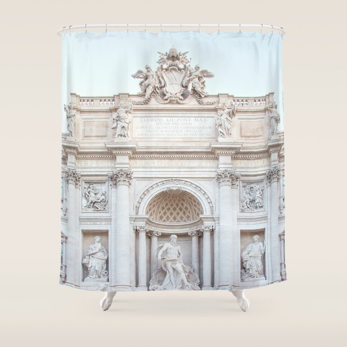 Trevi Fountain - Rome Italy Architecture, Travel Photography Shower Curtain Gallery Image 1