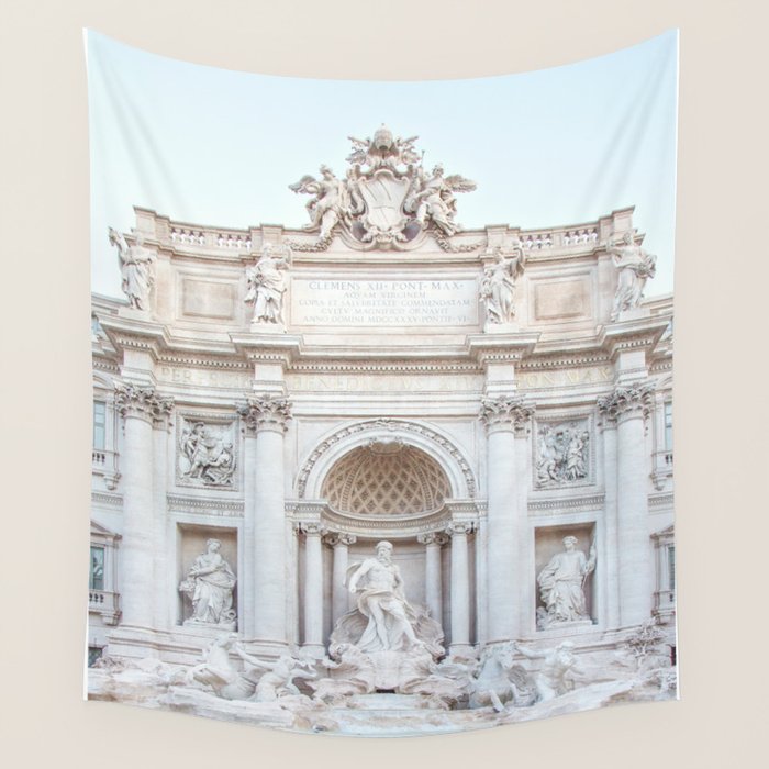 Trevi Fountain - Rome Italy Architecture, Travel Photography Wall Tapestry Gallery Image 4