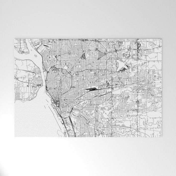 Buffalo White Map Welcome Mat Gallery Image 1