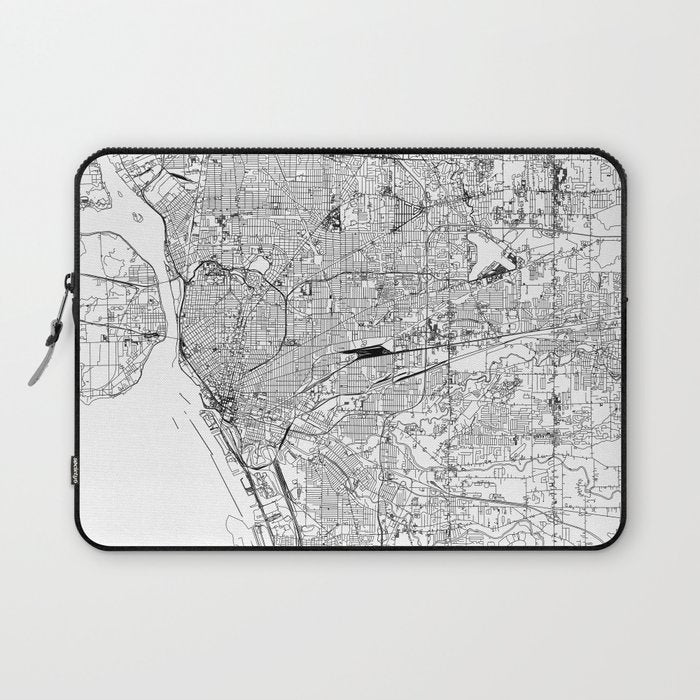 Buffalo White Map Laptop Sleeve Gallery Image 1
