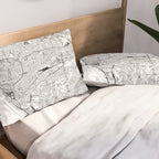 Buffalo White Map Pillow Sham Gallery Image 2