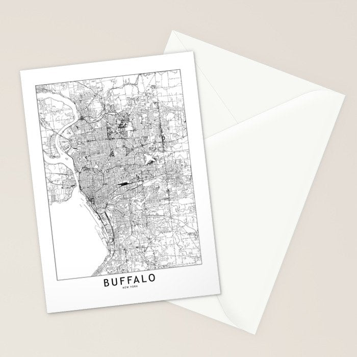 Buffalo White Map Stationery Card Gallery Image 2